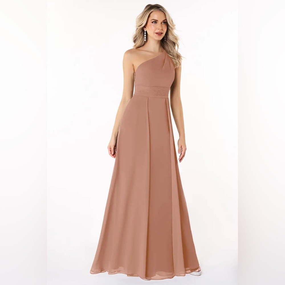 Azazie Cream One Shoulder Sleeveless Gown for High Class Society Gala Events - Picture 4 of 16